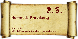 Marcsek Barakony névjegykártya